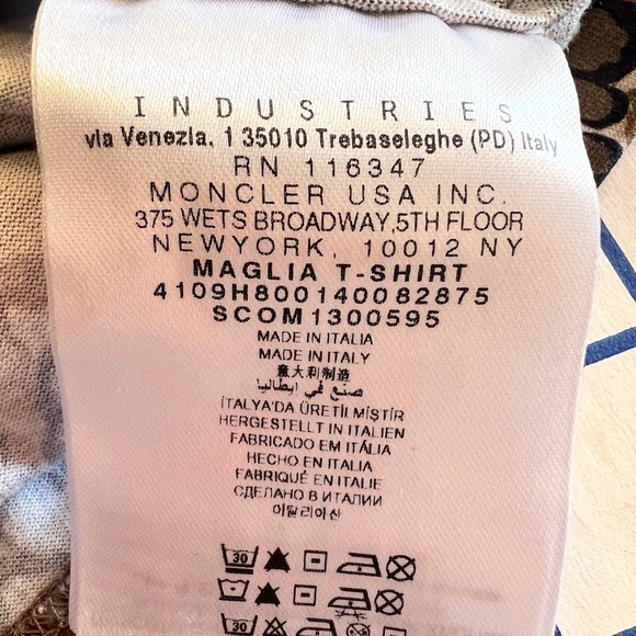 MONCLER ANIMAL PRINT MAGLIA TEE SZ M BLACK BROWN AUTHENTIC COTTON UNISEX - Picture 4 of 9